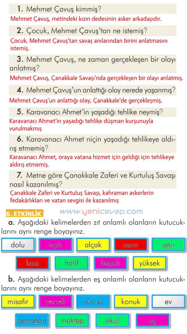 2. Sınıf Türkçe Kitabı Sayfa 73 77 78 80 Cevapları İlke Yayınları