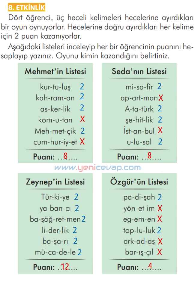 2. Sınıf Türkçe Kitabı Sayfa 81 82 84 85 Cevapları İlke Yayınları