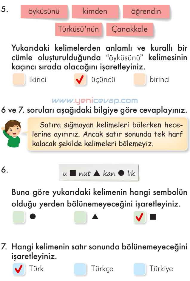 2. Sınıf Türkçe Kitabı Sayfa 86 87 88 92 Cevapları İlke Yayınları