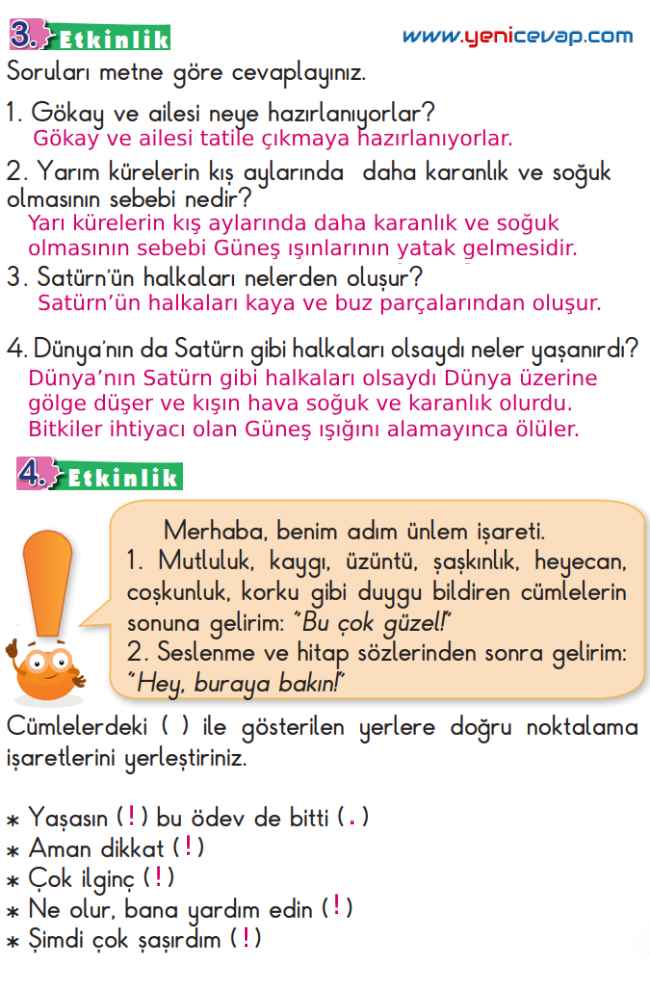 2. Sınıf Türkçe Kitabı Sayfa 108 109 110 113 Cevapları Meb