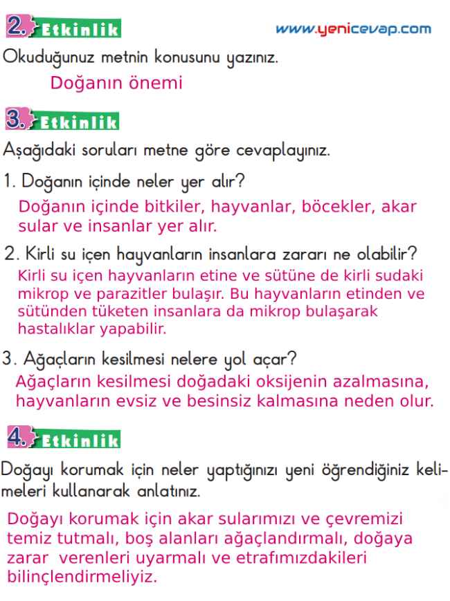 2. Sınıf Türkçe Kitabı Sayfa 114 115 117 118 Cevapları Meb
