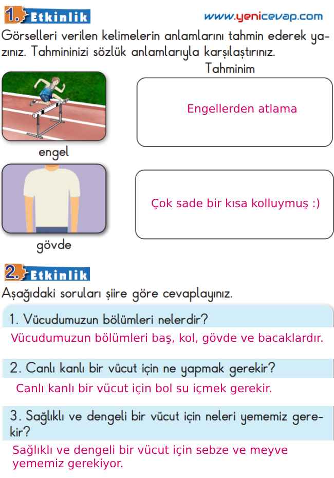 2. Sınıf Türkçe Kitabı Sayfa 147 148 149 150 Cevapları Meb