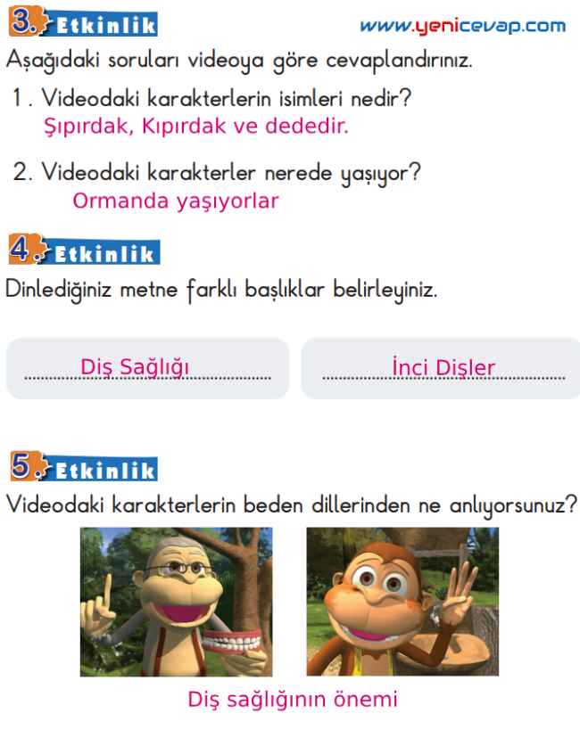 2. Sınıf Türkçe Kitabı Sayfa 152 153 154 157 Cevapları Meb