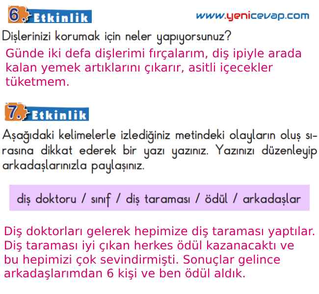 2. Sınıf Türkçe Kitabı Sayfa 152 153 154 157 Cevapları Meb