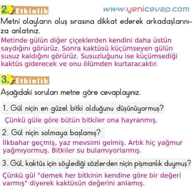 2. Sınıf Türkçe Kitabı Sayfa 17 18 19 20 Cevapları Meb
