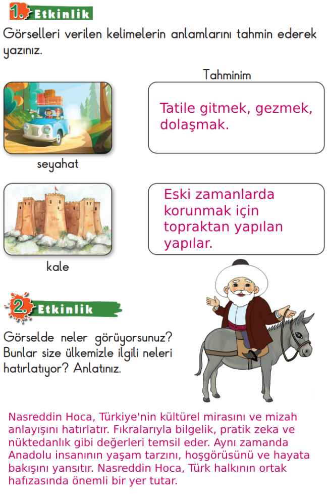 2. Sınıf Türkçe Kitabı Sayfa 194 195 196 200 Cevapları Meb