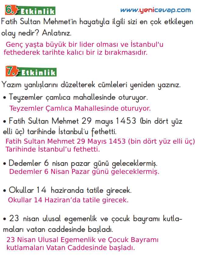 2. Sınıf Türkçe Kitabı Sayfa 209 210 211 214 Cevapları Meb