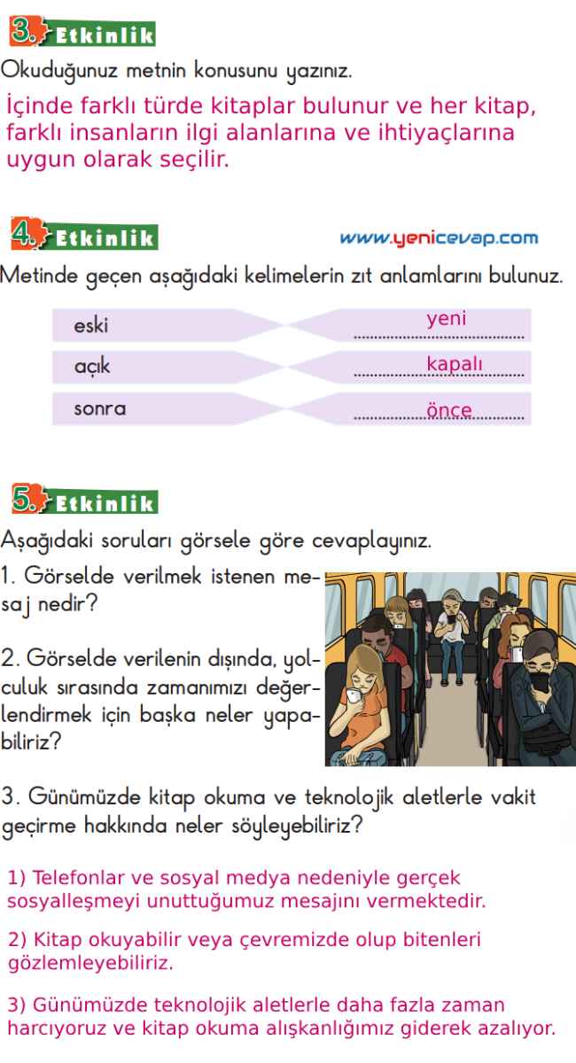 2. Sınıf Türkçe Kitabı Sayfa 215 216 220 221 Cevapları Meb