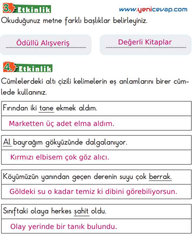 2. Sınıf Türkçe Kitabı Sayfa 227 228 231 232 Cevapları Meb