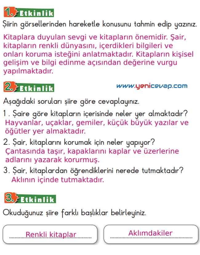 2. Sınıf Türkçe Kitabı Sayfa 227 228 231 232 Cevapları Meb