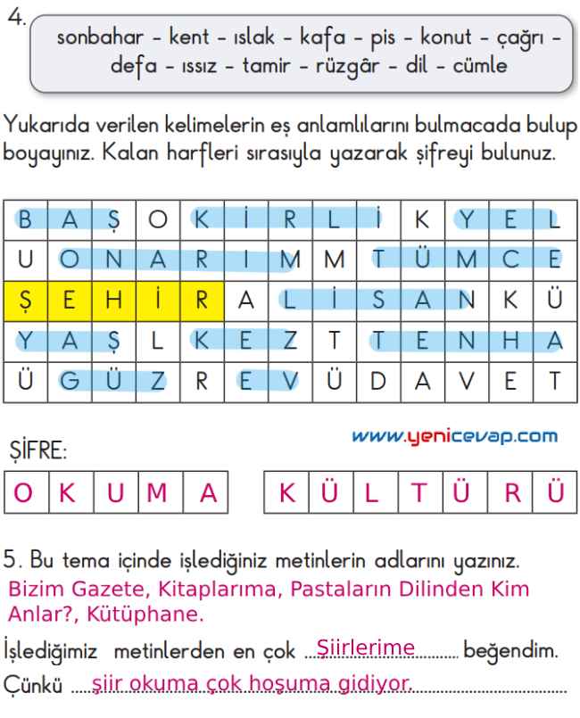 2. Sınıf Türkçe Kitabı Sayfa 239 240 241 Cevapları Meb