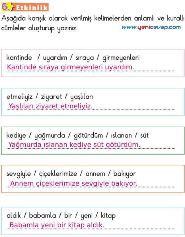 2. Sınıf Türkçe Kitabı Sayfa 35 37 38 39 Cevapları Meb