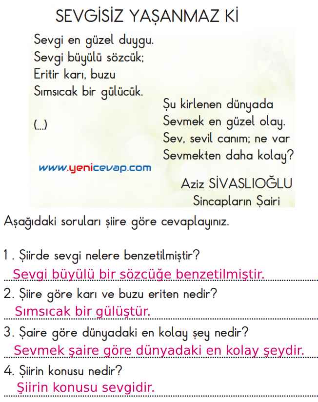 2. Sınıf Türkçe Kitabı Sayfa 42 43 44 45 Cevapları Meb