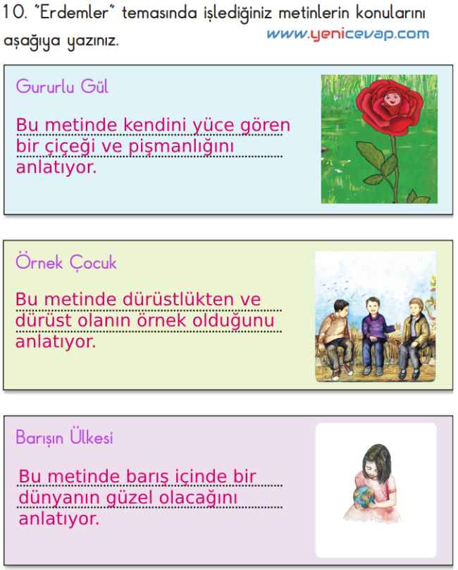 2. Sınıf Türkçe Kitabı Sayfa 42 43 44 45 Cevapları Meb