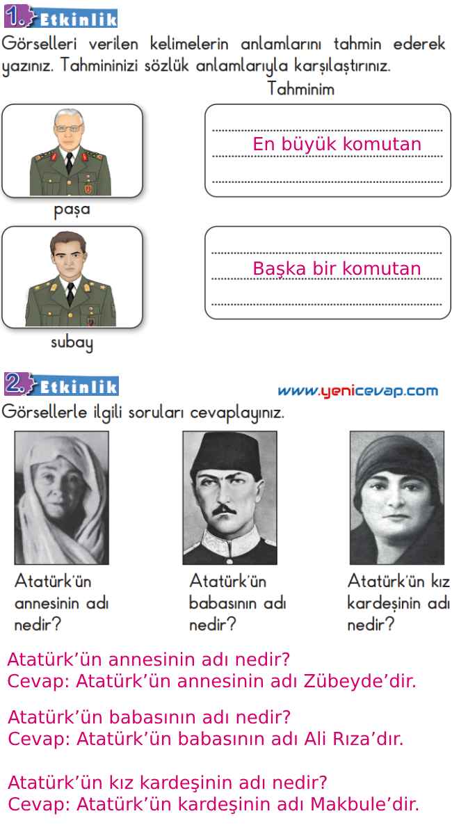 2. Sınıf Türkçe Kitabı Sayfa 49 50 51 56 Cevapları Meb