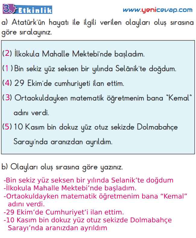 2. Sınıf Türkçe Kitabı Sayfa 49 50 51 56 Cevapları Meb