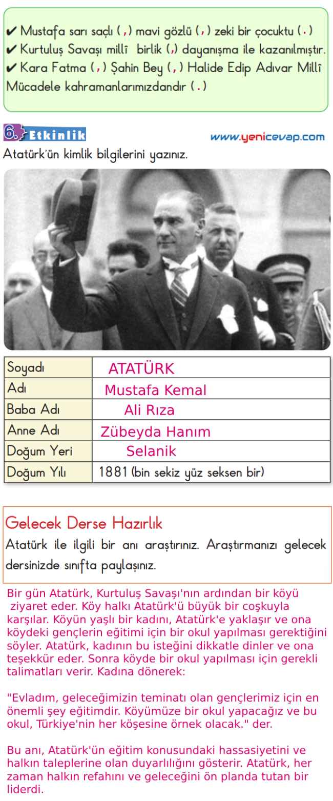 2. Sınıf Türkçe Kitabı Sayfa 49 50 51 56 Cevapları Meb