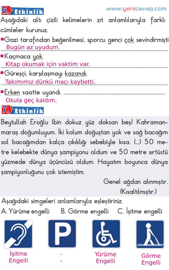 2. Sınıf Türkçe Kitabı Sayfa 57 58 60 63 Cevapları Meb