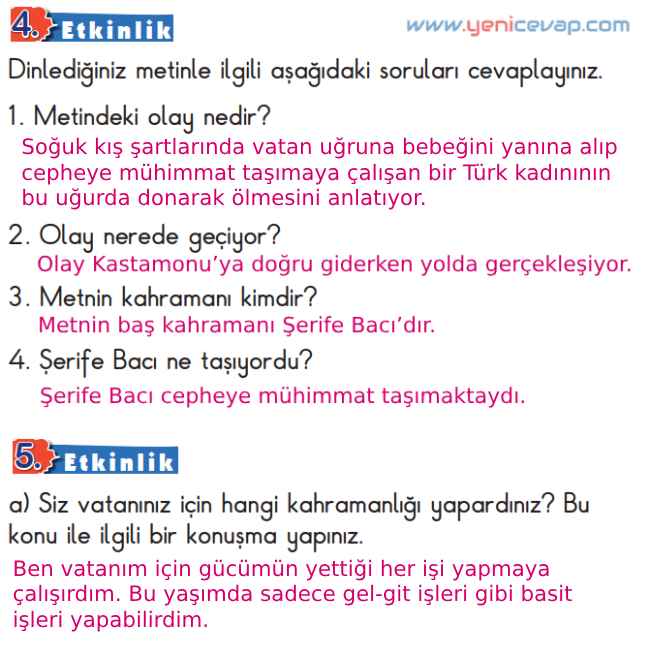 2. Sınıf Türkçe Kitabı Sayfa 69 70 73 74 Cevapları Meb