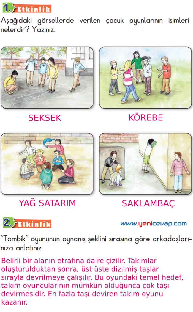 2. Sınıf Türkçe Kitabı Sayfa 79 82 83 86 Cevapları Meb