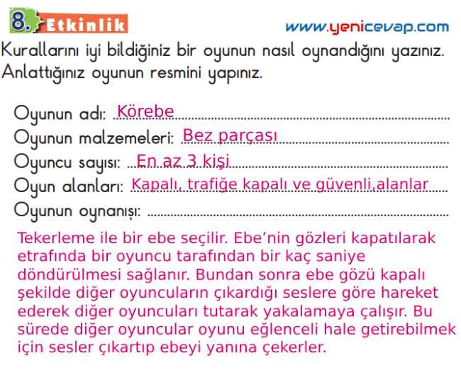 2. Sınıf Türkçe Kitabı Sayfa 87 89 90 92 Cevapları Meb