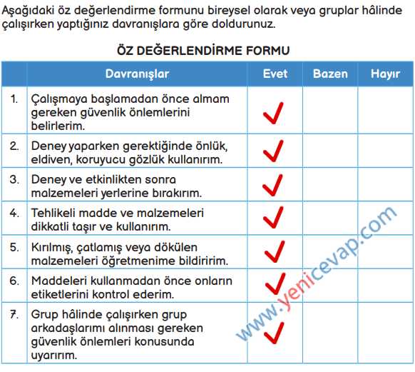 3. Sınıf Fen Bilimleri Kitabı Sayfa 99 100 104 105 Cevapları Meb