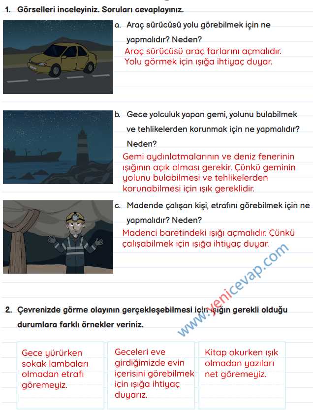 3. Sınıf Fen Bilimleri Kitabı Sayfa 112 113 120 126 Cevapları Meb