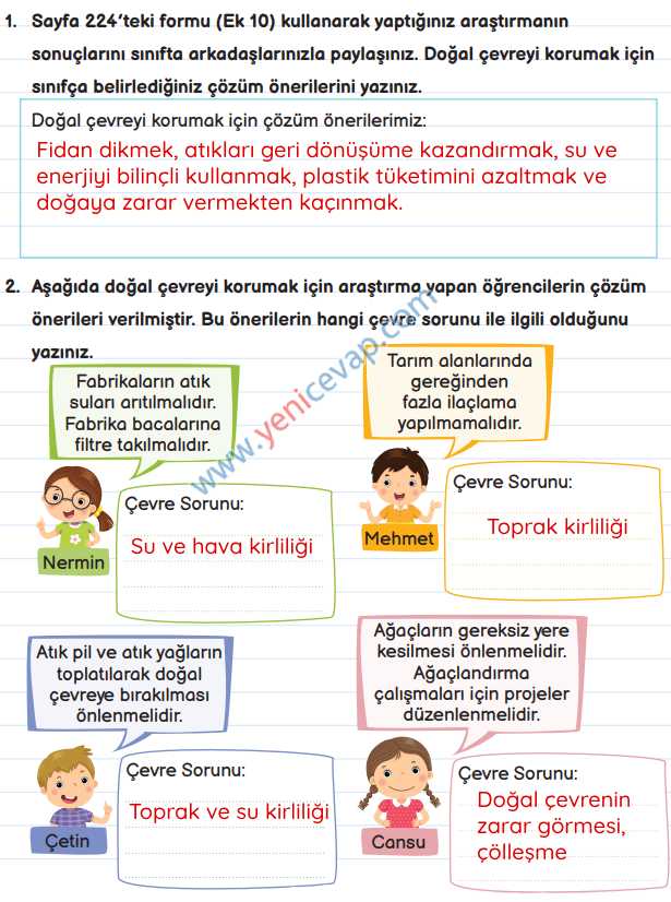 3. Sınıf Fen Bilimleri Kitabı Sayfa 184 185 186 187 Cevapları Meb