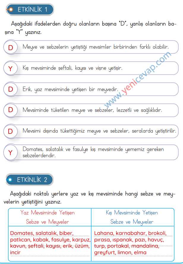 3. Sınıf Hayat Bilgisi Kitabı Sayfa 99 101 102 104 Cevapları Meb