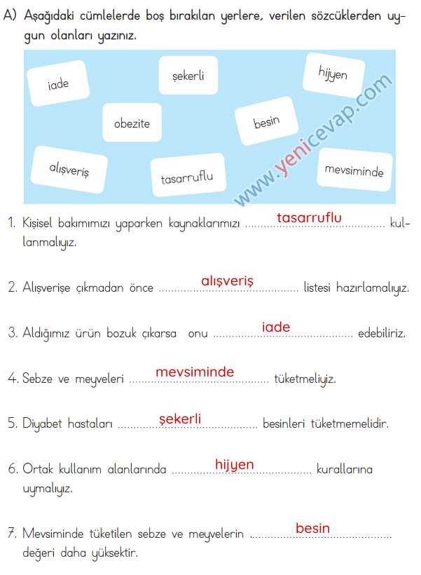 3. Sınıf Hayat Bilgisi Kitabı Sayfa 105 107 108 109 Cevapları Meb