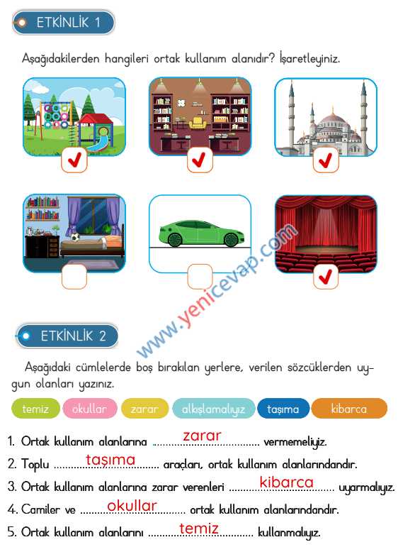 3. Sınıf Hayat Bilgisi Kitabı Sayfa 162 163 164 165 Cevapları Meb