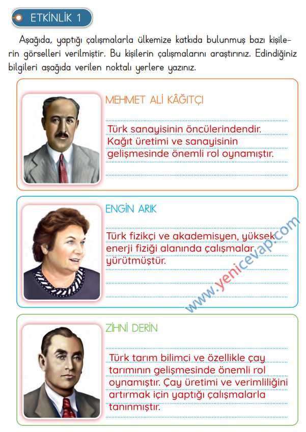 3. Sınıf Hayat Bilgisi Kitabı Sayfa 173 176 177 178 Cevapları Meb