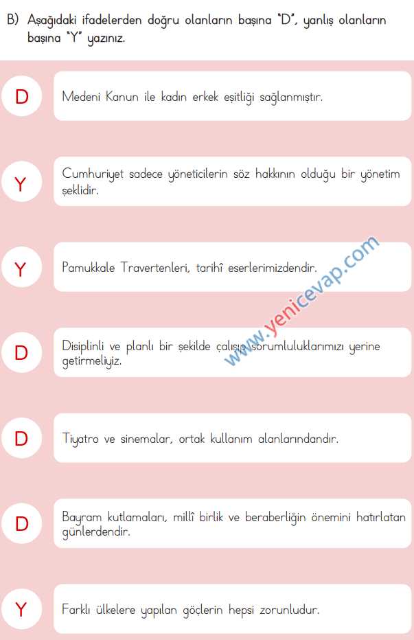 3. Sınıf Hayat Bilgisi Kitabı Sayfa 173 176 177 178 Cevapları Meb