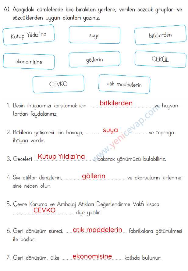 3. Sınıf Hayat Bilgisi Kitabı Sayfa 203 204 205 206 Cevapları Meb