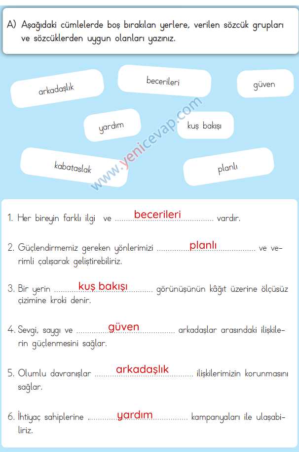 3. Sınıf Hayat Bilgisi Kitabı Sayfa 41 42 43 Cevapları Meb