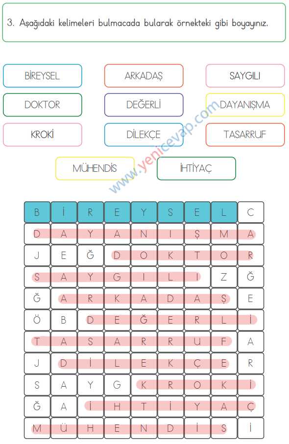 3. Sınıf Hayat Bilgisi Kitabı Sayfa 44 46 47 Cevapları Meb