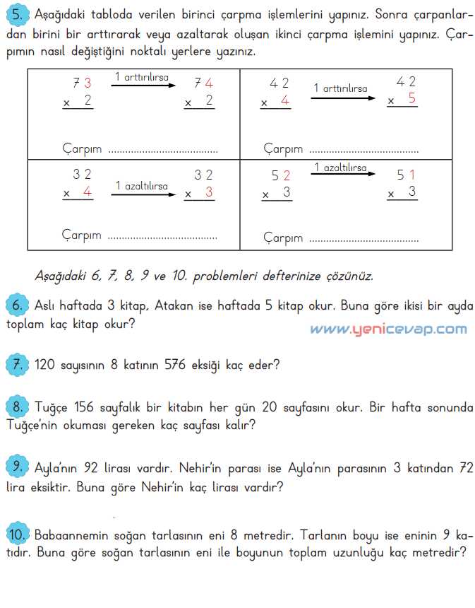 3. Sınıf Matematik Kitabı Sayfa 110 111 115 Cevapları Meb