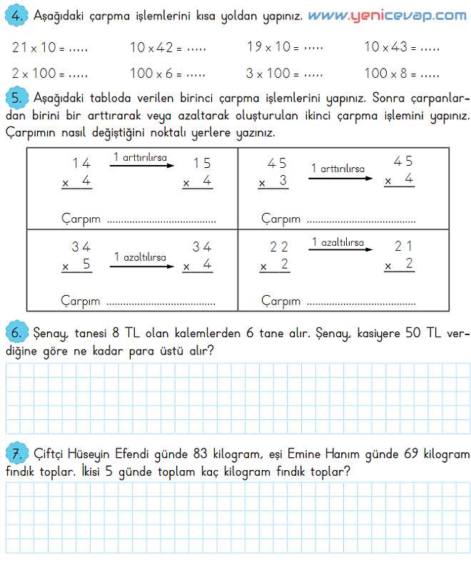 3. Sınıf Matematik Kitabı Sayfa 123 124 125 Cevapları Meb