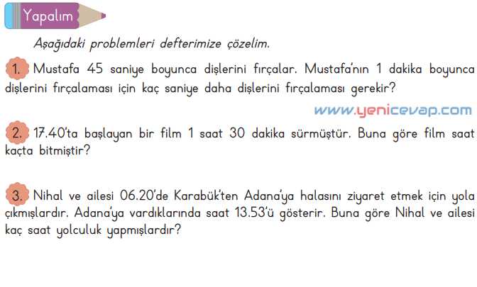 3. Sınıf Matematik Kitabı Sayfa 151 152 155 Cevapları Meb