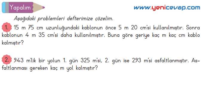 3. Sınıf Matematik Kitabı Sayfa 209 211 213 Cevapları Meb