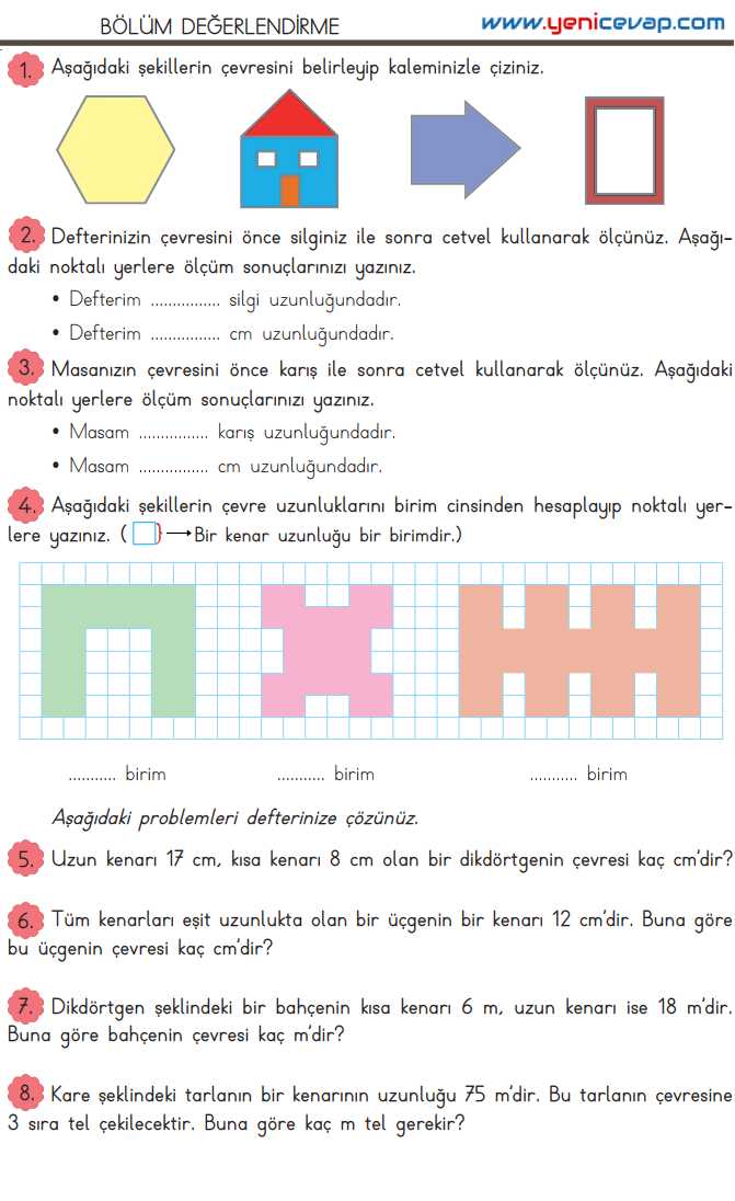 3. Sınıf Matematik Kitabı Sayfa 224 227 228 Cevapları Meb