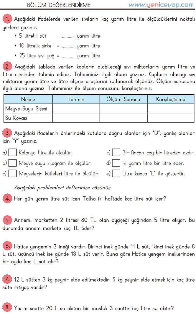 3. Sınıf Matematik Kitabı Sayfa 234 235 236 Cevapları Meb