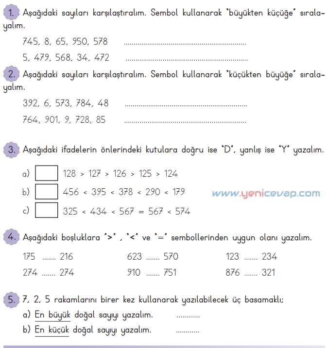 3. Sınıf Matematik Kitabı Sayfa 30 31 33 Cevapları Meb