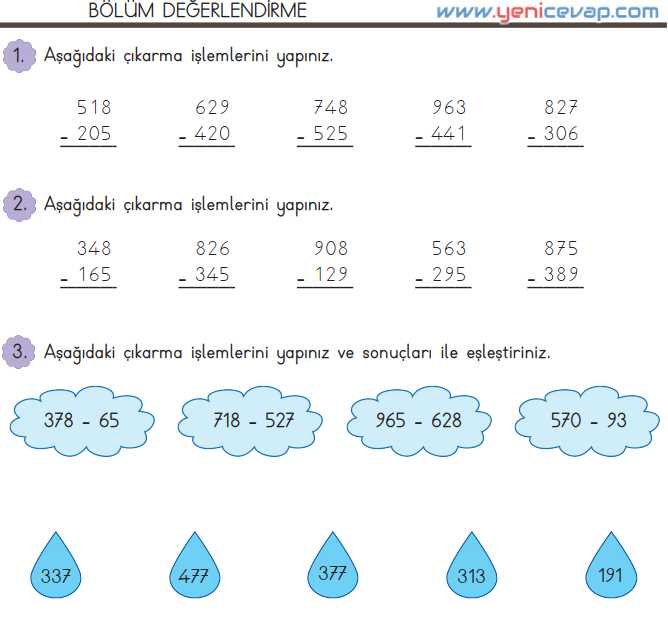 3. Sınıf Matematik Kitabı Sayfa 56 57 58 Cevapları Meb