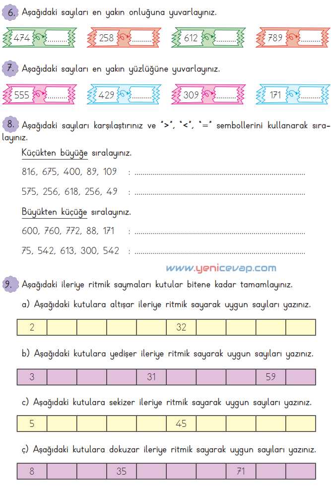 3. Sınıf Matematik Kitabı Sayfa 56 57 58 Cevapları Meb