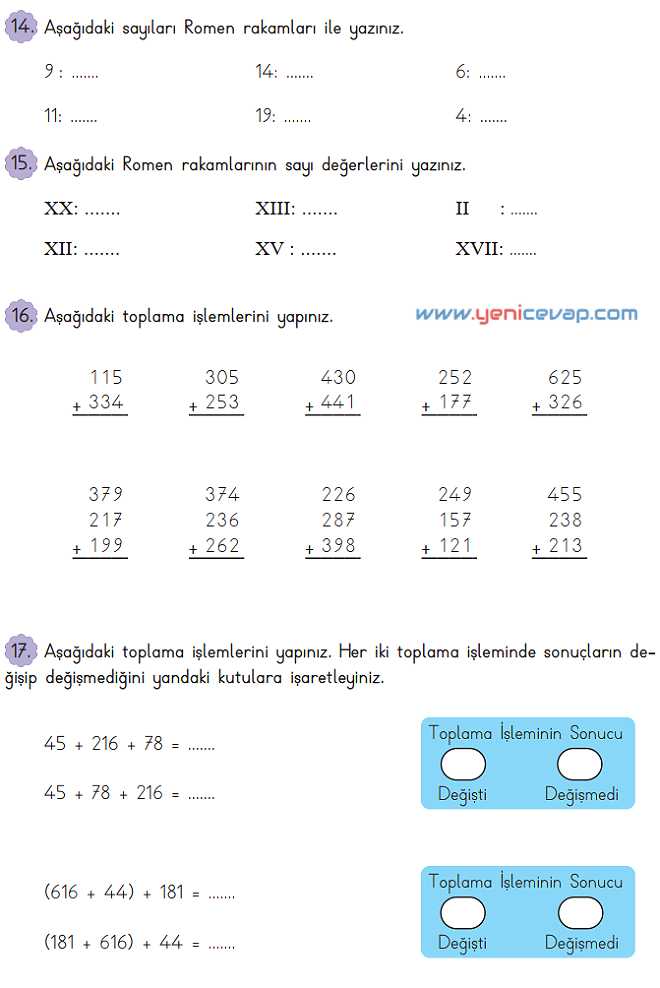 3. Sınıf Matematik Kitabı Sayfa 59 60 61 Cevapları Meb