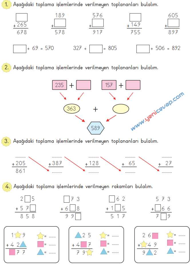 3. Sınıf Matematik Kitabı Sayfa 62 70 74 Cevapları Meb