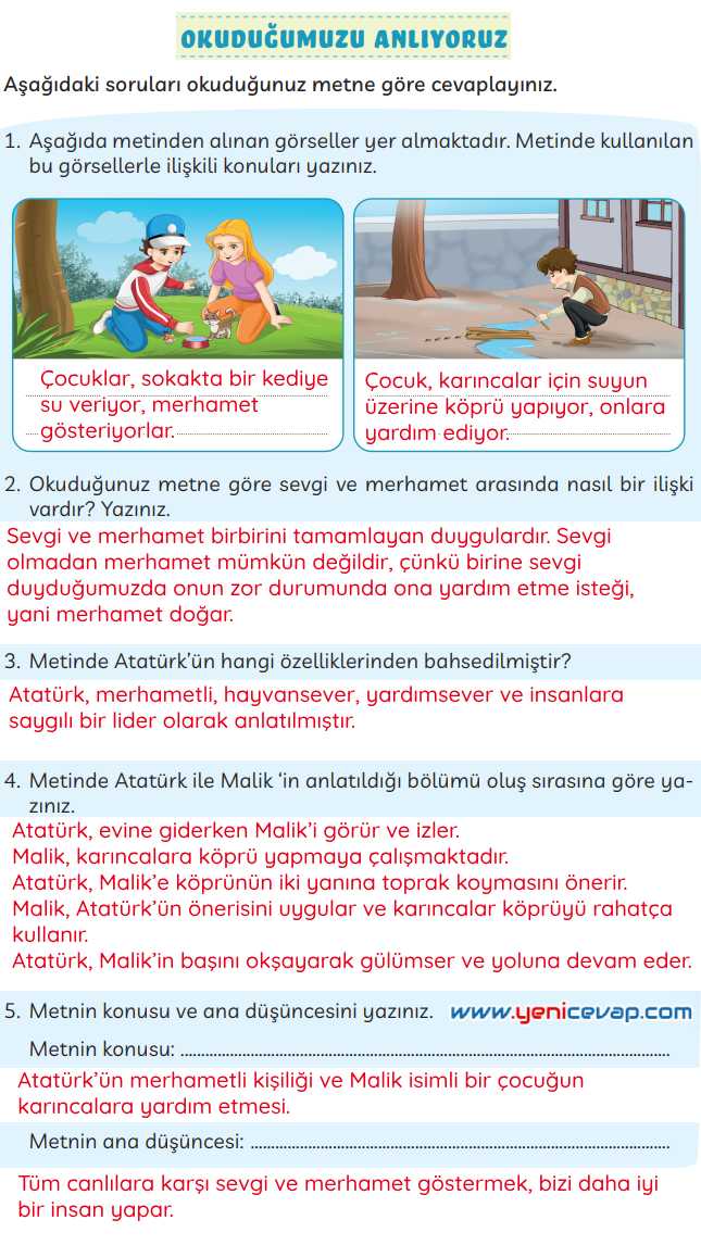 3. Sınıf Türkçe Kitabı Sayfa 98 101 102 Cevapları Meb
