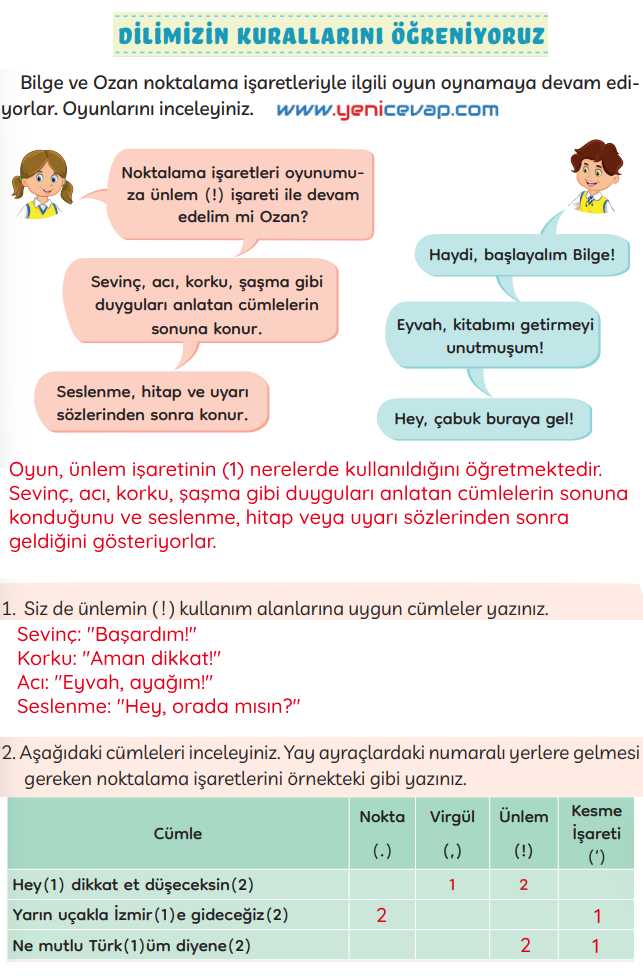 3. Sınıf Türkçe Kitabı Sayfa 103 104 105 Cevapları Meb