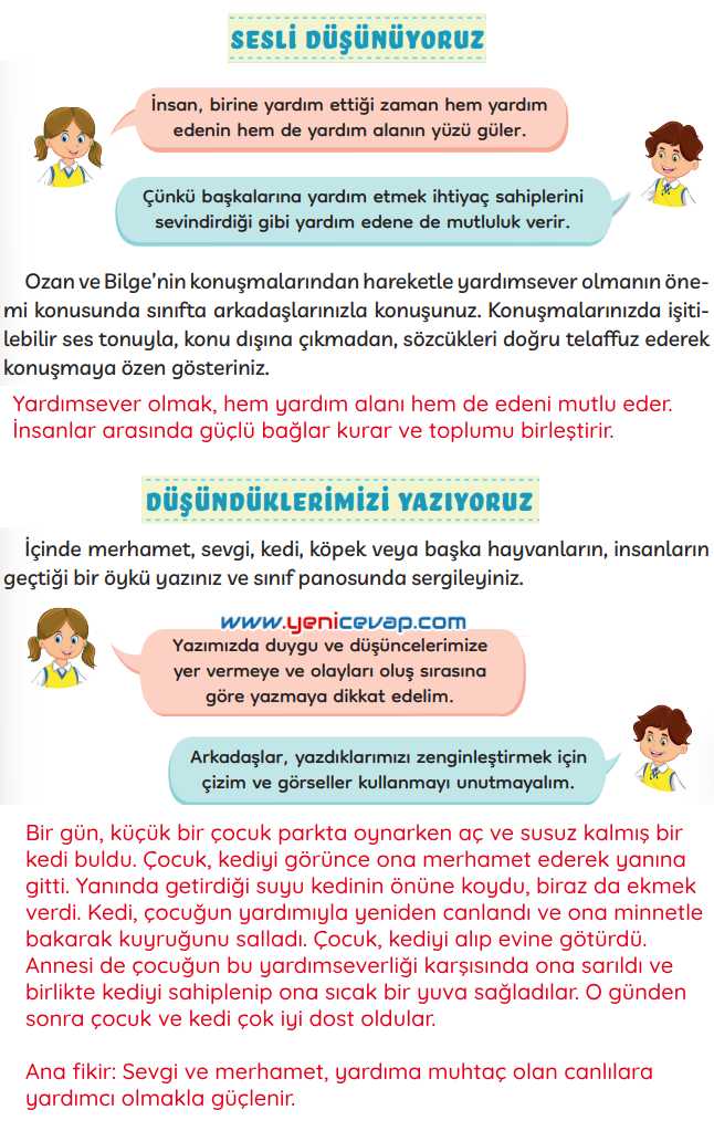 3. Sınıf Türkçe Kitabı Sayfa 103 104 105 Cevapları Meb